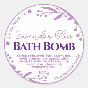 Botanique violet Floral Lavender Bombe Étiquettes
