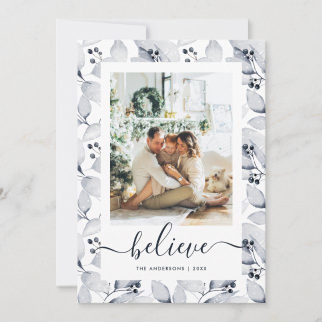 Botaniques d'hiver Photo Croire Cartes de Noël (Devant)