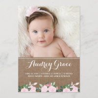 Botaniques doux Burlap | Faire-part de naissance