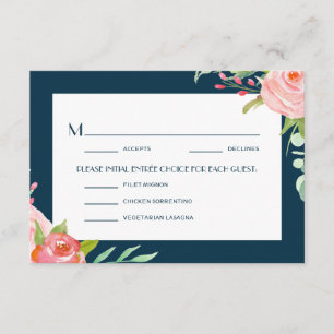 Botaniques en floraison Carte RSVP de mariage