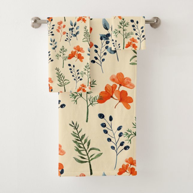 Botaniques en floraison Orange Floral Vert Branche (En situation)