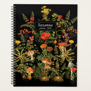 Botaniques Florales Champignons Carnet noir