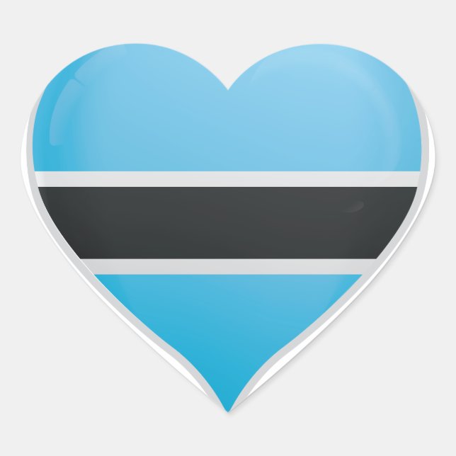 Botswana amour drapeau orgueil autocollant coeur (Devant)