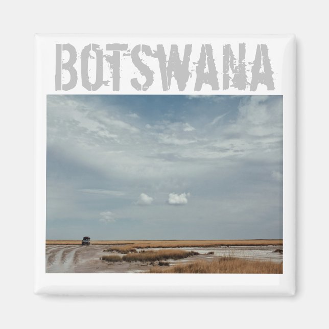 Botswana Car Travel Salt Pan Magnet (Devant)