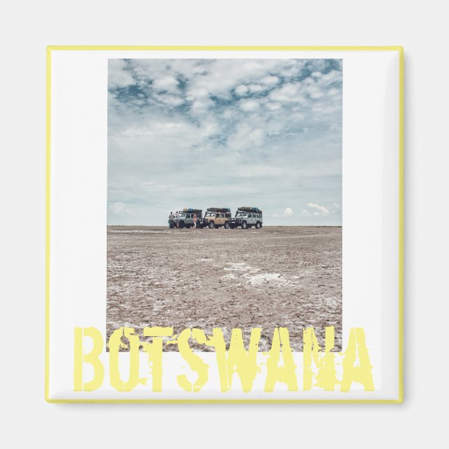 Botswana Cars Travel Desert Magnet (Devant)