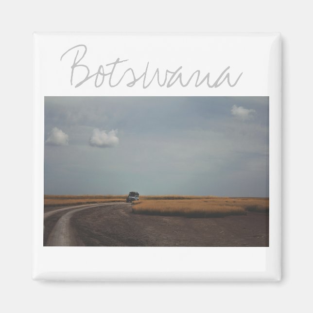 Botswana Makgadikgadi Salt Pans Car Travel Magnet (Devant)