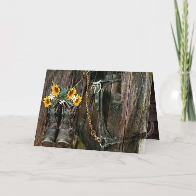 Botte Cowboy Cheval Sunflowers Rustic Barne Non (Devant)