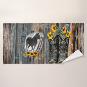 Botte de cow-boy à cheval à la galopante Fleurs de