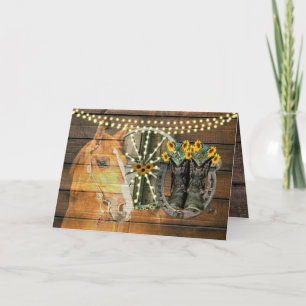 Botte de cowboy Rustique Cheval tournesol Wagon