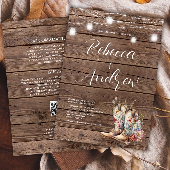 Bottes de cowboy boho Invitation de mariage wester (Créateur téléchargé)