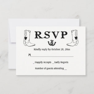 Bottes de cowboy de mariage country RSVP occidenta