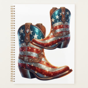 Bottes de cowboy Drapeau Américain Bling