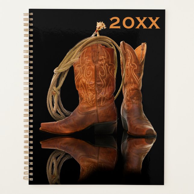 Bottes de cowboy et planificateur de corde (Devant)
