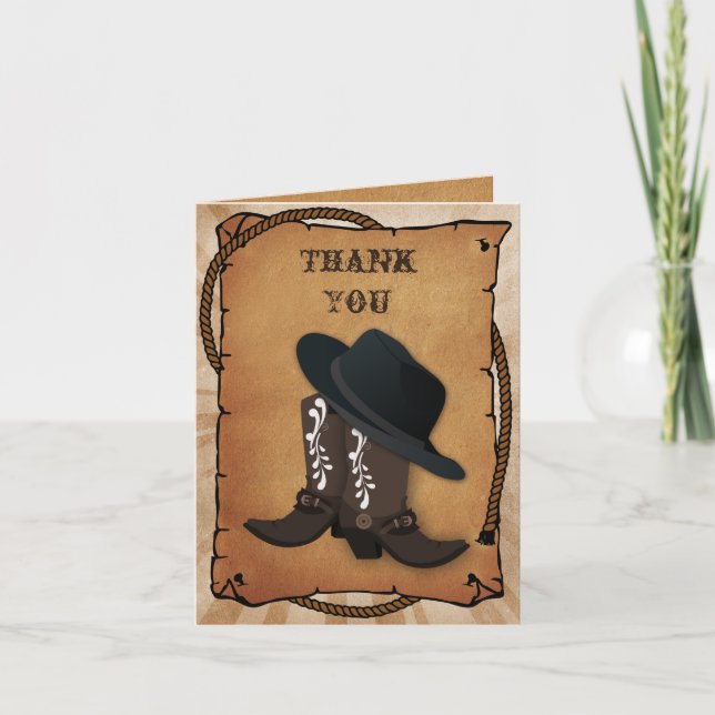 bottes de cowboy thème western Merci (Devant)