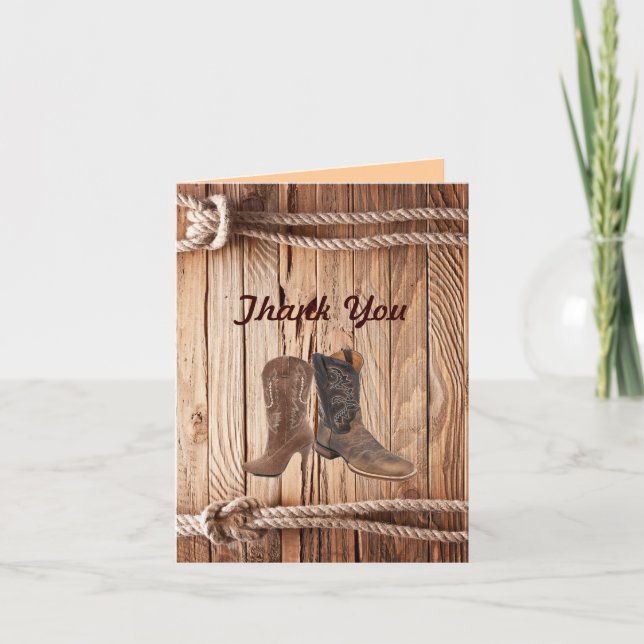 Bottes de cowboy Western country Mariage merci (Devant)