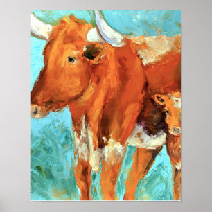 Bottes de Longhorns et affiche de gingembre