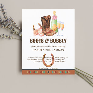 Bottes et bulle western cowgirl budget invitation