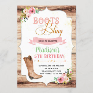 Bottes et invitation bling de thème