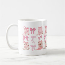 Bottes et vaches de fille Coquette Mug Esthétique