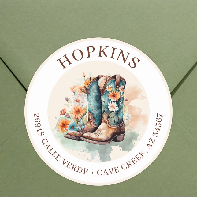 Bottes Pour Femme Avec Fleurs Étiquettes D'Adresse (Créateur téléchargé)