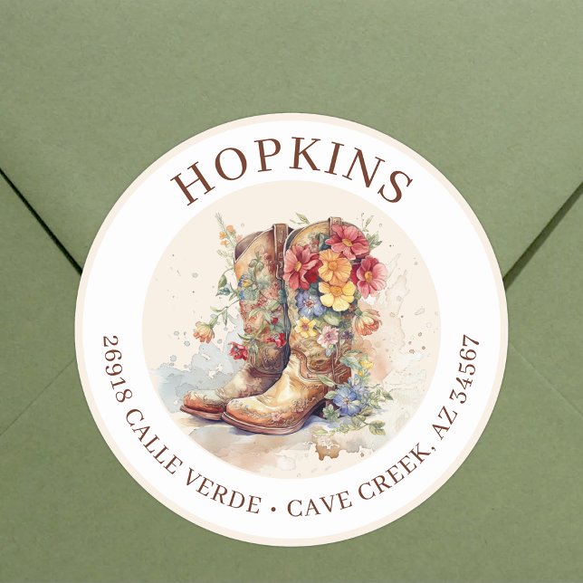 Bottes Pour Femme Avec Fleurs Étiquettes D'Adresse (Créateur téléchargé)