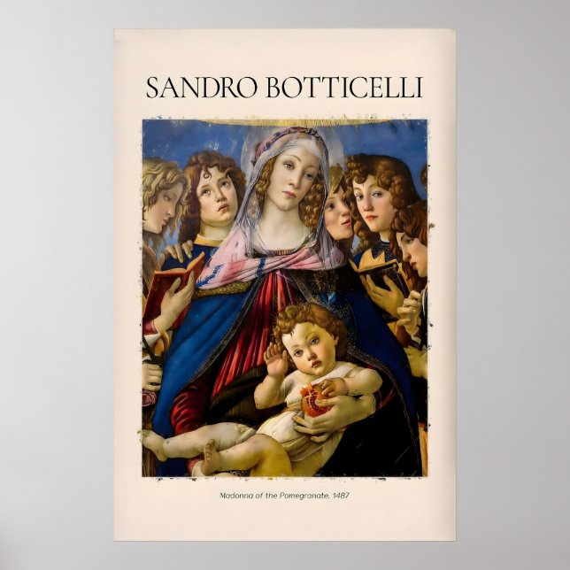Botticelli Madonna de la Grenade Impression d'art (Devant)