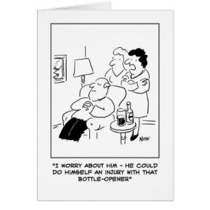 Bottle opener injury cartoon