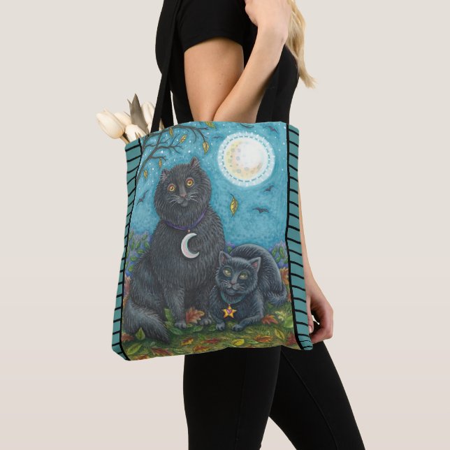 BOUBO & PYEWACKET CHAT NOIR ÉPAULE SAC FOURRE-TOUT (De près)