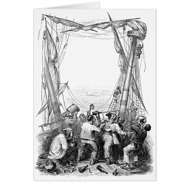 Boucanier vintage et navire pirate naufragé (Devant)