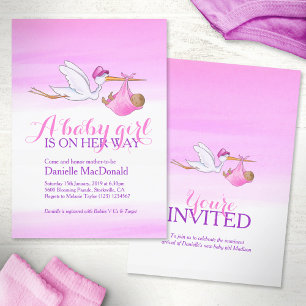 Bouche avec bébé fille foncé invitations douche bé