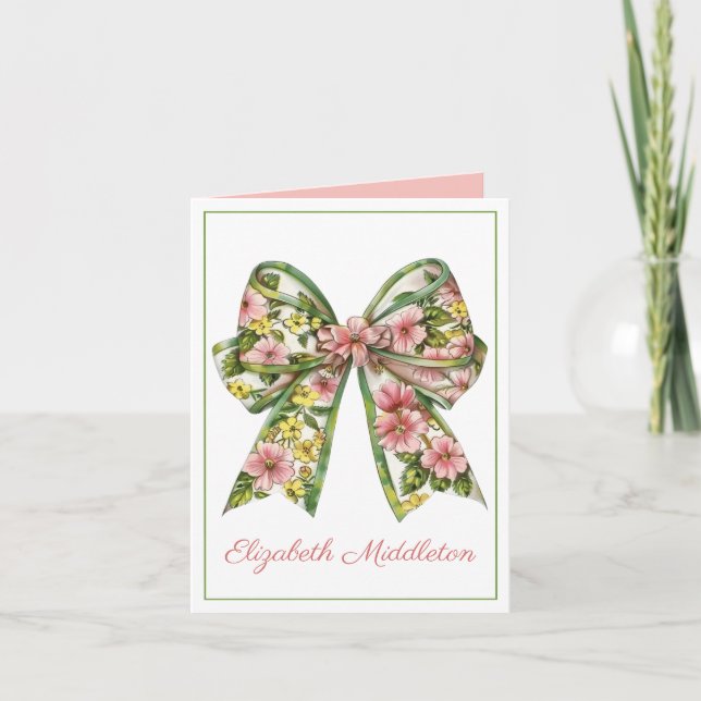 Bouche d'aquarelle rose et verte florale personnal (Devant)