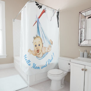 Bouche portant bébé drôle Douche rideau Votre text