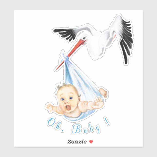 Bouche portant bébé drôle Sticker - Votre texte (Feuille)