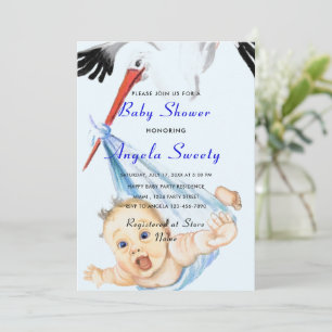 Bouche portant bébé garçon douche Invitation drôle