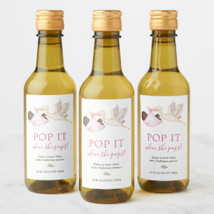 Bouche rose Pop it quand elle Pop Étiquette de vin