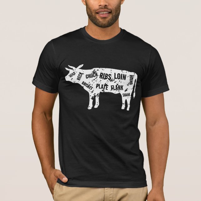 Boucher boeuf découpe vache t-shirt pour les amate (Devant)