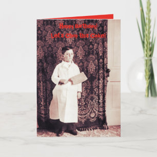 Boucher garçon des années 1890 avec carte d'annive