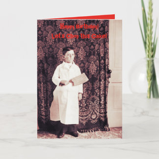 Boucher garçon des années 1890 avec carte d'annive