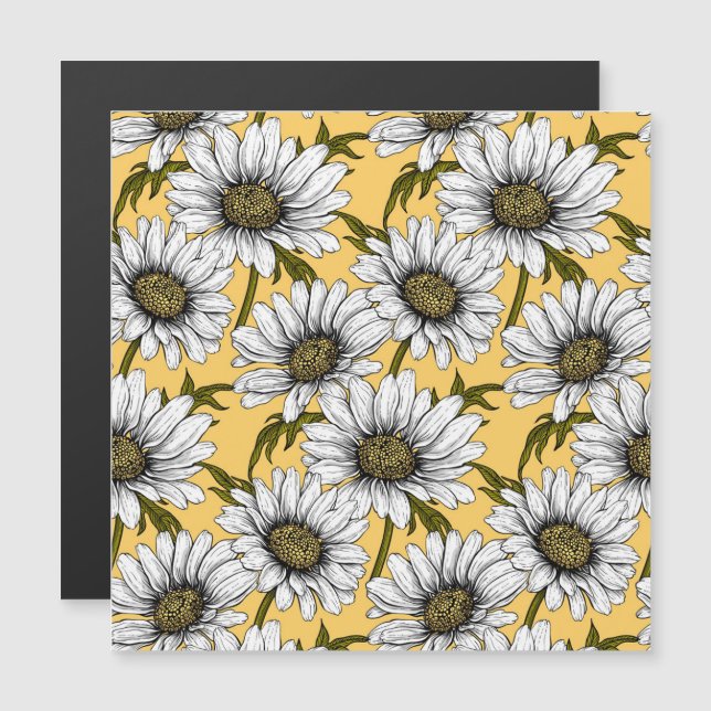 Bouches blanches, fleurs sauvages sur jaune (Devant / Derrière)