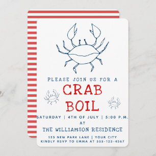 Bouchon de crabe   Invitation de fête d'été