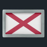 Boucle de ceinture avec drapeau de l'Alabama<br><div class="desc">Améliorez votre tenue avec une touche de fierté du Sud en utilisant cette boucle de ceinture distinguée avec le drapeau de l'Alabama! Construite avec des matériaux durables, cette boucle à ceinture présente fièrement la croix emblématique de St. Andrew, en Alabama, sur un champ de blanc, symbolisant la riche histoire et...</div>