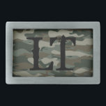 Boucle de ceinture camouflage camouflage de l'armé<br><div class="desc">Boucle de ceinture camouflage camouflage de l'armée verte monogrammée. Cool manly Fête des pères idée cadeau pour papa.</div>