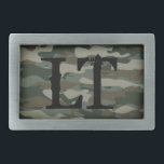 Boucle de ceinture camouflage camouflage de l'armé<br><div class="desc">Boucle de ceinture camouflage camouflage de l'armée verte monogrammée. Cool manly Fête des pères idée cadeau pour papa.</div>