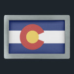 Boucle de ceinture de drapeau d'état du Colorado<br><div class="desc">Boucle de ceinture de drapeau d'état du Colorado. Idées fraîches de cadeau pour lui et elle.</div>