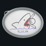 Boucle De Ceinture Ovale Bite-moi<br><div class="desc">Plongez dans l'adorable monde des créatures marines avec cette illustration de charme et de légèreté "Bite Me". Cette oeuvre captivante mêle la fantaisie de la pêche à la nature attachante de la vie marine, avec un délicieux mélange de créatures marines mignonnes, dont un requin affable. L'illustration montre une scène ludique...</div>