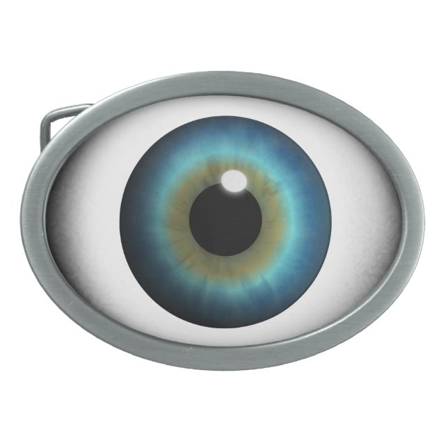 Boucle De Ceinture Ovale Blue Eyeball Blue Eye Iris Cool Custom Belt Buckes (Devant)