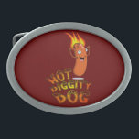 Boucle De Ceinture Ovale Boucle de la ceinture de chien de Diggity Hot<br><div class="desc">Dessin de Flamme Conception de Chien Chaud</div>