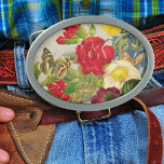 Boucle De Ceinture Ovale Bouquet de fleurs vintages aux papillons<br><div class="desc">Beau design floral coloré. Ce design est bon pour n'importe quel produit. ⭐ PERSONNALISEZ ce modèle avec vos oeuvres. ⭐ MODIFIEZ-le pour apporter d'autres modifications. ⭐ TRANSFÉREZ cette conception à n'importe quel produit. Visitez tous mes magasins à bit.ly/SandyspiderStores (couper et coller).</div>