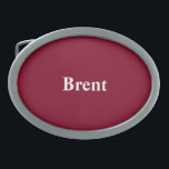 Boucle De Ceinture Ovale Cadeau Bourgogne personnalisé Monochromatique<br><div class="desc">Boucle de ceinture personnalisée Option couleur solide - Design élégant et individualisé Design de couleur solide - Cadeau Bourgogne Couleur monochromatique Coordination personnalisée en forme ovale Les boucles de ceinture personnalisées seront utilisées pour donner ou faire un ajout élégant à votre garde-robe.</div>