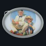 Boucle De Ceinture Ovale Capture le grand<br><div class="desc">Artiste : Les montres de Farmboy de Norman Rockwell | comme homme d'affaires tire dedans le crochet avec son poteau</div>